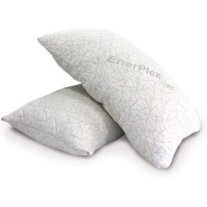EnerPlex Adjustable Memory Foam Pillows for Sleeping, Pack of 2, King - White